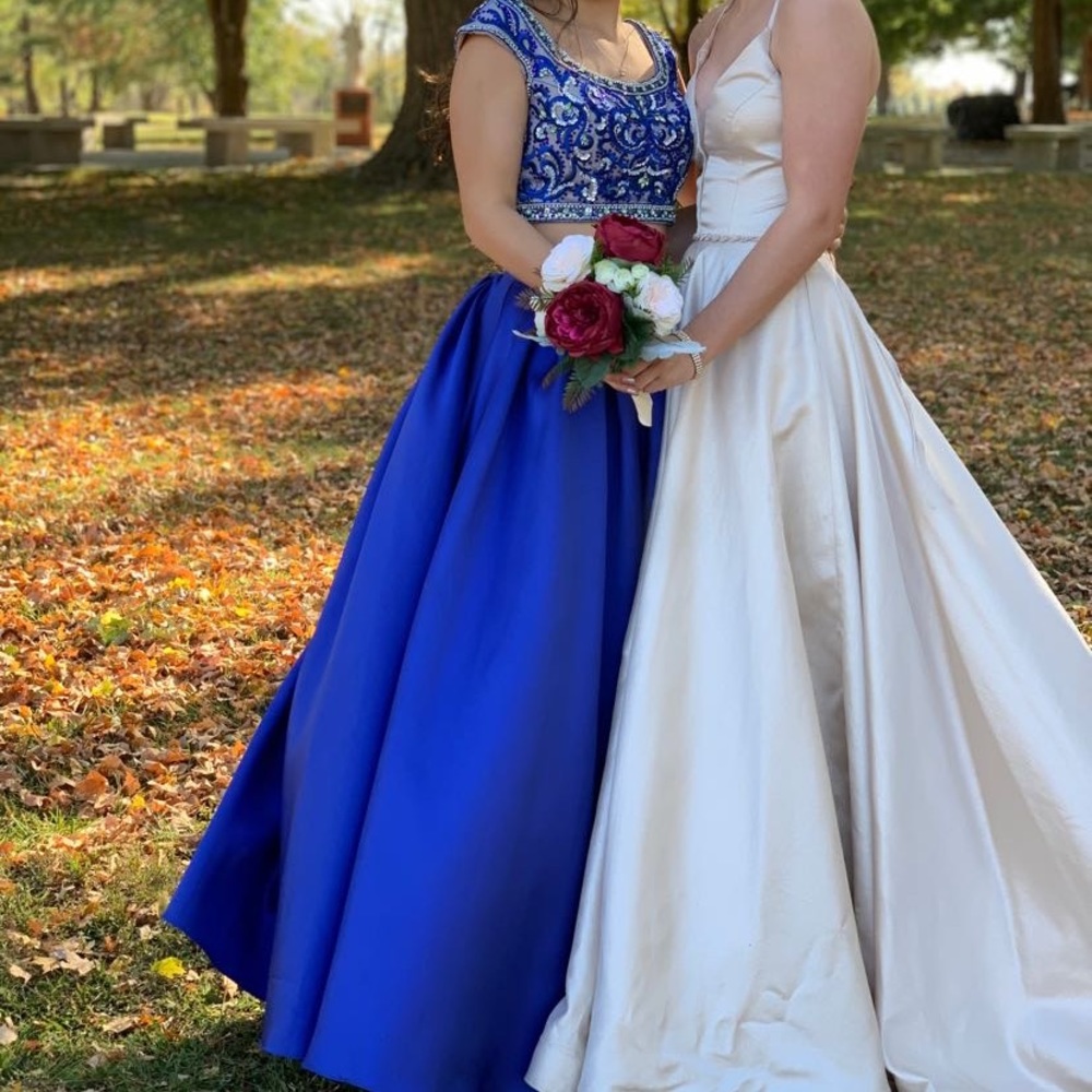Royal blue two piece dress size 0!